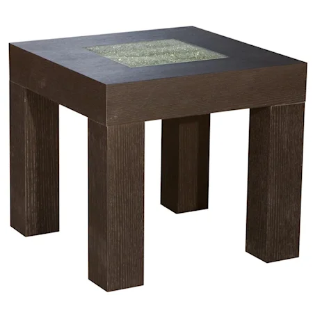 End Table w/ Crackle Glass
